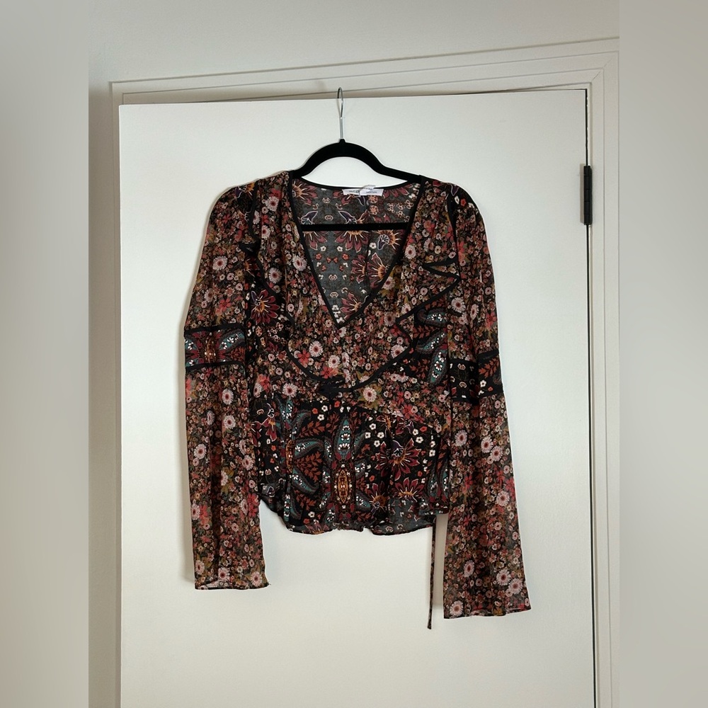 BCBG Long Sleeve Top with Tie